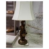 Art Deco Pompeian Bronze Lamp Signed Paul Herzer