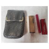 (3) Vintage Lighters & Pouch