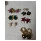 (7) Pair Ladies Clip On Fashion Earrings