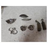(5) Pair Ladies Silvertone Clip On Earrings