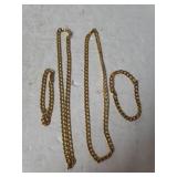 (2) Mens Gold Tone Jewelry Sets - Necklace &