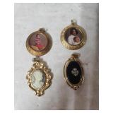 (4) Ladies Gold Tone Pendants