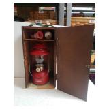 Vintage Coleman Lantern In Wooden Box