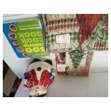 Snowman Cookie Jar, Holiday Placemats,  Table