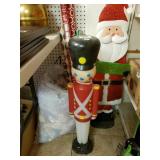 Blow Mold Soldier, Metal Santa And Wrapping