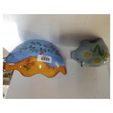 Glazed California Garden Bowl, Piggy Bank