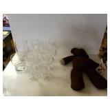 Crystal Stemware Glasses And Mr Bean Teddy