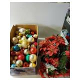 Vintage Christmas Bulbs And Basket