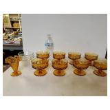 Vintage Fenton Amber Glass Hobnail Vase, Vintage