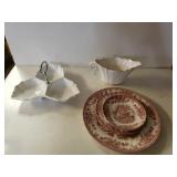 Vintage Churchill Plate And Saucers. Gravy Boat