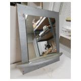 Metal Framed Mirror With Shelf