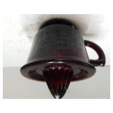 Ruby Red Glass Juicer & Measuring Cup