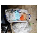 White Comforter,  Assorted Towels, More