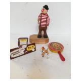 Vintage Noise Maker, Advertising Sign, Clown