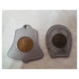 (2) Good Luck Souvenir Pieces W/coins