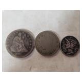 (3) Early Years U.S. Coins - 1861 Seated Liberty