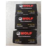 (3) Boxes Wolf Polyformance .308 Win Ammo - New