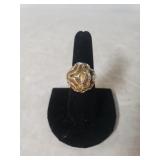 Ladies Large Silver Swirl Ring - Size 7 - Marked