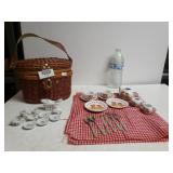 Wicker Basket W/mini Tea Sets