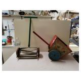 Antique Childs Metal Push Lawnmower And  Antique