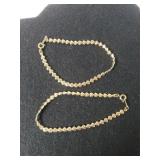 (2) Ladies Gold Tone Heart Bracelets - Marked