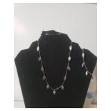 Ladies Silvertone Multi-dangle Leaf Necklace &