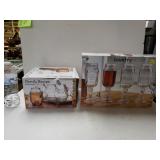 Country Footed Mason Jar Glasses And Barrel Mugs.