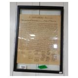 Declaration Of The 13 United States Framed Copy