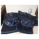 (6) Navy Blue Single Panel Curtains