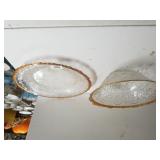 Golden Trimmed Large Bowl & Serving Platter