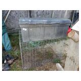 Animal Cage, And Rubbermaid Storage Container