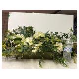 Wooden Planter w/Faux Flowers