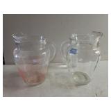 Vintage 1950s Glass Ice Lip Beverage Pitcher And