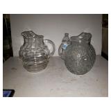 Vintage Ribbed Glass Pitcher, And Vintage Anchor