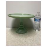 Seafoam Green Glass Cake Stand