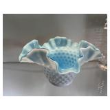 Beautiful Fenton Overlay Bowl Light Blue Over