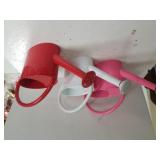 Red, White,  Pink  Watering Cans