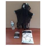 Halloween Tablecloth, Hanging Grim Reaper and 10