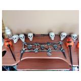 3 Outdoor Pumpkin Stakes, 1 Piece Skull &
