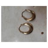 Ladies Gold Hoop Earrings - Marked 10K
