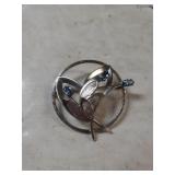 Ladies Silver Floral Pin - Marked Sterling