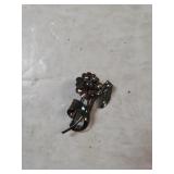 Ladies Silver Floral Pin - Marked 12K GF On