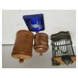 Crab Flask, Wood Containers & Decorative Cage