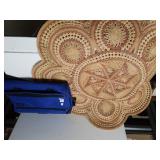 Handwoven Rug & Blue Travelware Bag
