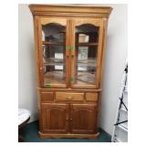 Mirrored And Lighted Corner Curio Cabinet