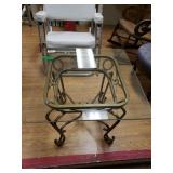 Metal With Glass Top End Table