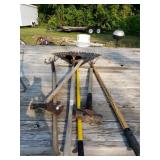 Lawn Rake, Axe, Sledgehammer, Fitch Fork And More