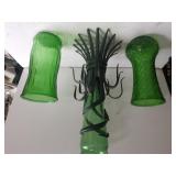 Green Glass Flower Vases