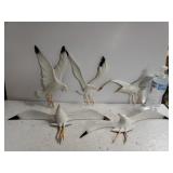(5) Cast Metal Seagulls