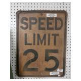Antique Heavy Embossed Speed Limit Sign
